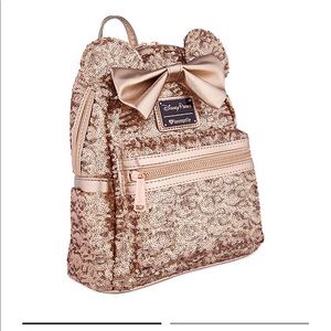Minnie Mouse sequin mini backpack in rose gold